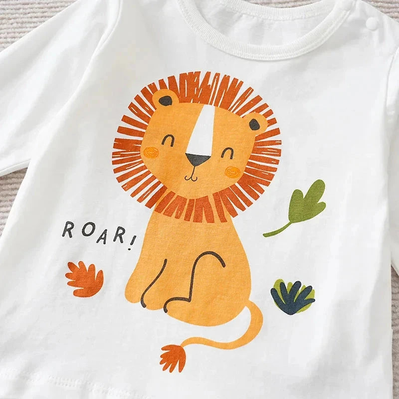 Cute Lion Baby Cotton Long Sleeve T-Shirt (6–36M)    Mimou Babywear