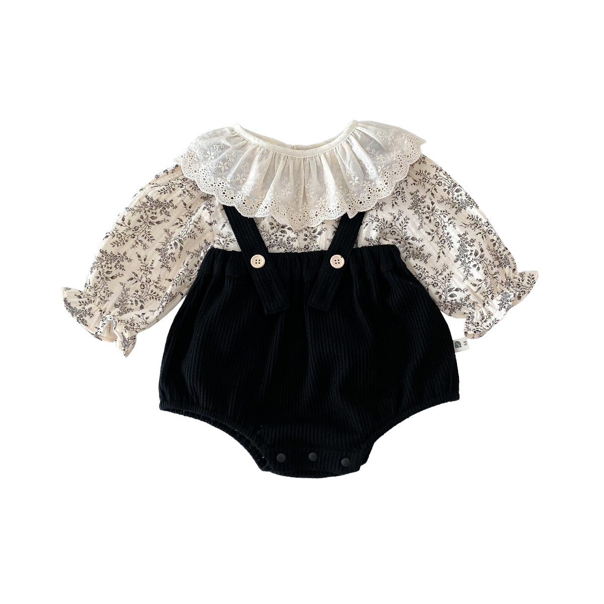 Baby Clothes Spring Outfit Girl Baby Floral Romper Overall Pants Set Spring Autumn Outerwear