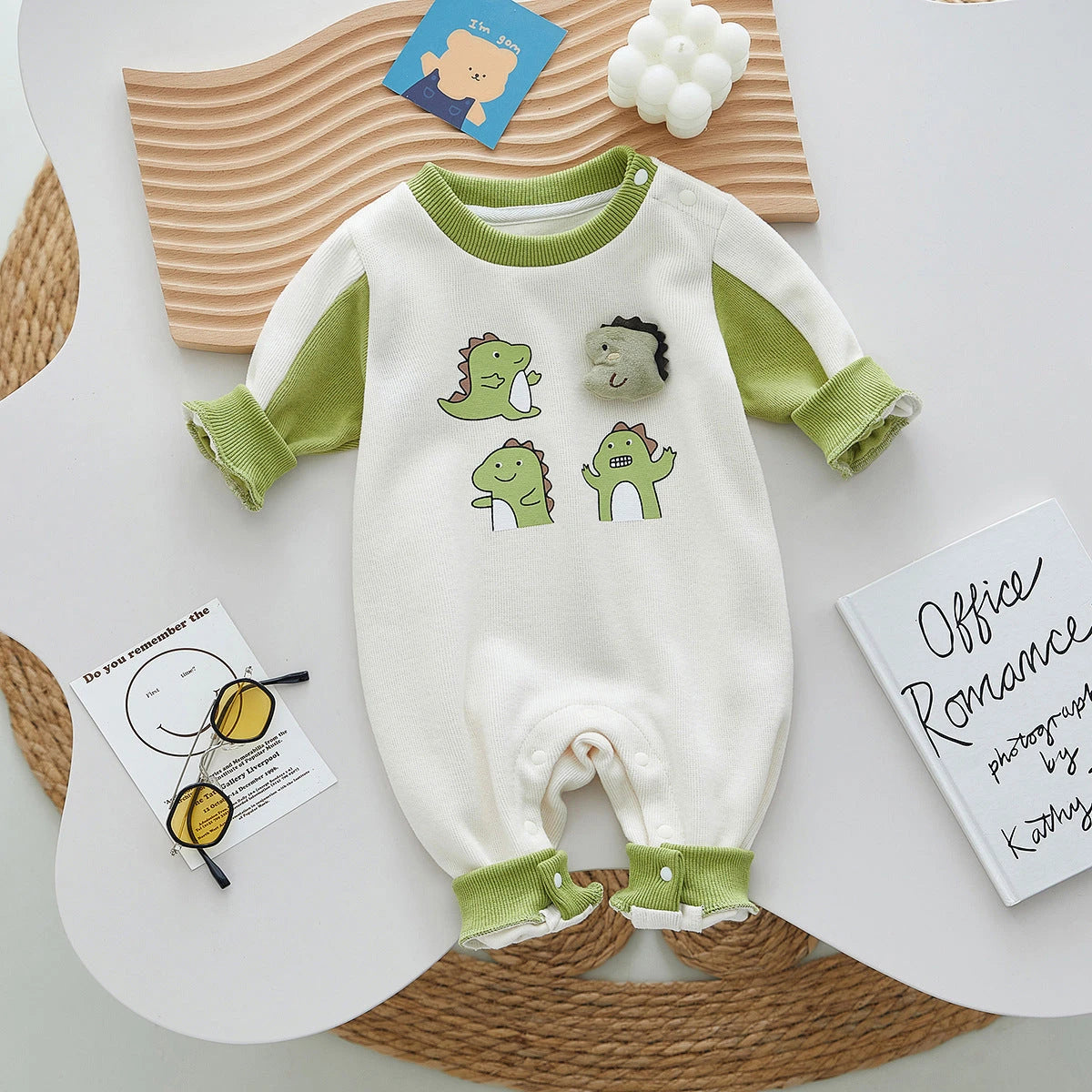 Dinosaur Cotton Jumpsuit (0-18M)    Mimou Babywear