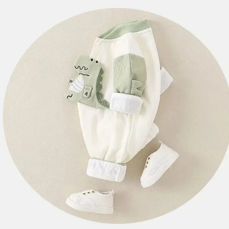 Dinosaur Embroidered Baseball Romper – Soft Cotton Long-Sleeve Jumpsuit (Unisex)    Mimou Babywear