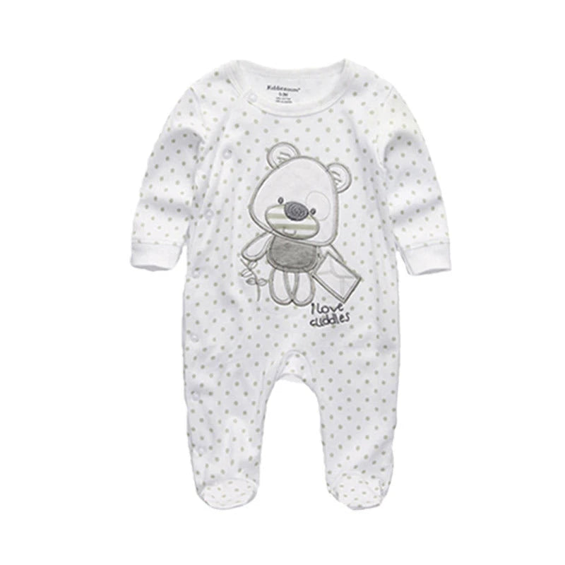 Double Button Cotton Sleepsuit (0-12M)    Mimou Babywear