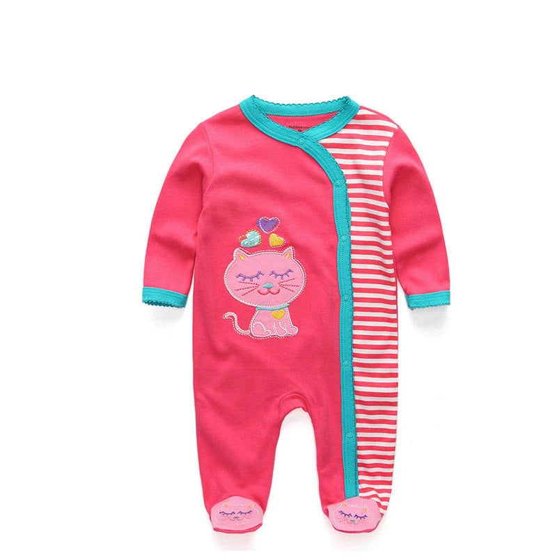 Double Button Cotton Sleepsuit (0-12M)    Mimou Babywear