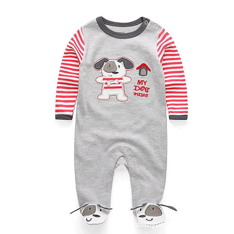 Double Button Cotton Sleepsuit (0-12M)   Grey / 9-12M Mimou Babywear