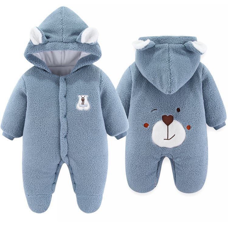 Fleece Hooded Newborn Suit (0-12M)    Mimou Babywear