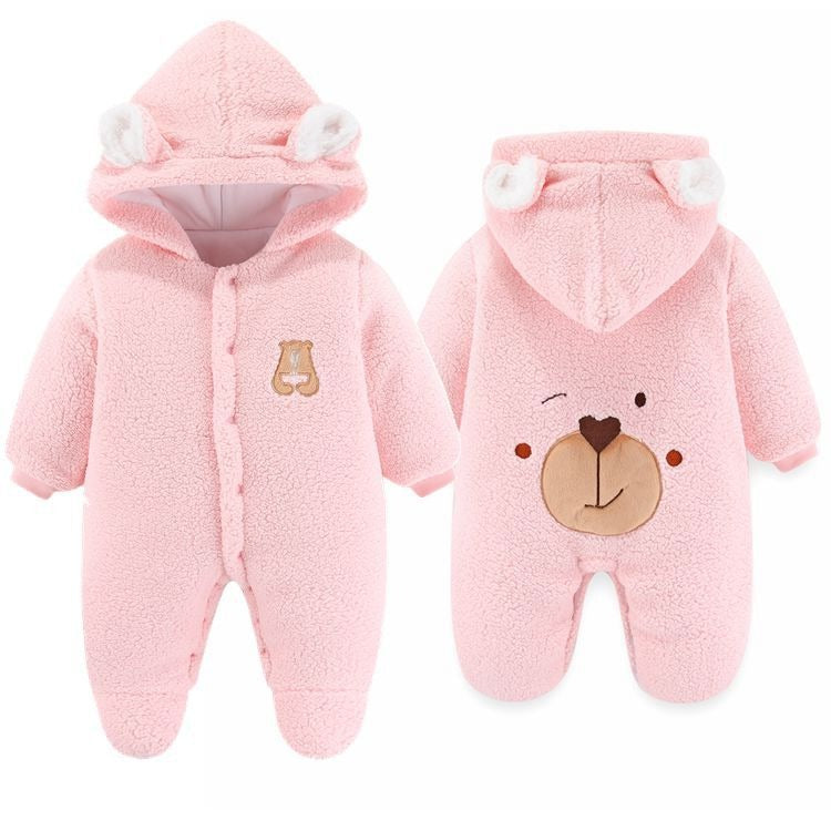 Fleece Hooded Newborn Suit (0-12M)    Mimou Babywear