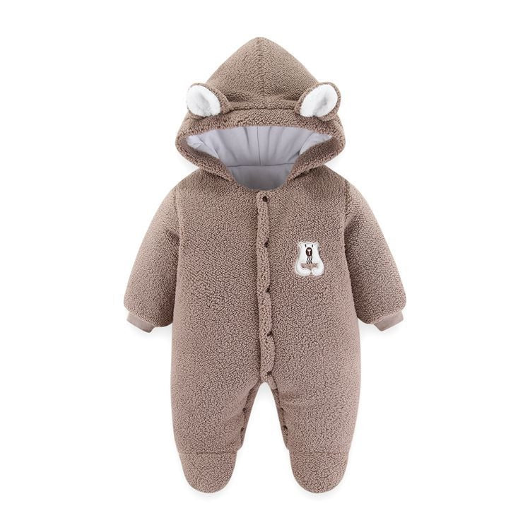 Fleece Hooded Newborn Suit (0-12M)   Coffee Color / 9-12M Mimou Babywear