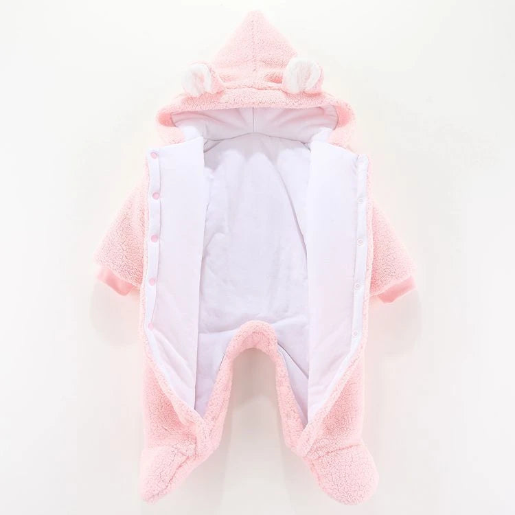 Fleece Hooded Newborn Suit (0-12M)    Mimou Babywear