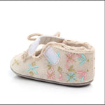 Floral Baby Girl First Walker Shoes with Soft Non-Slip Sole (0–18M)    Mimou Babywear