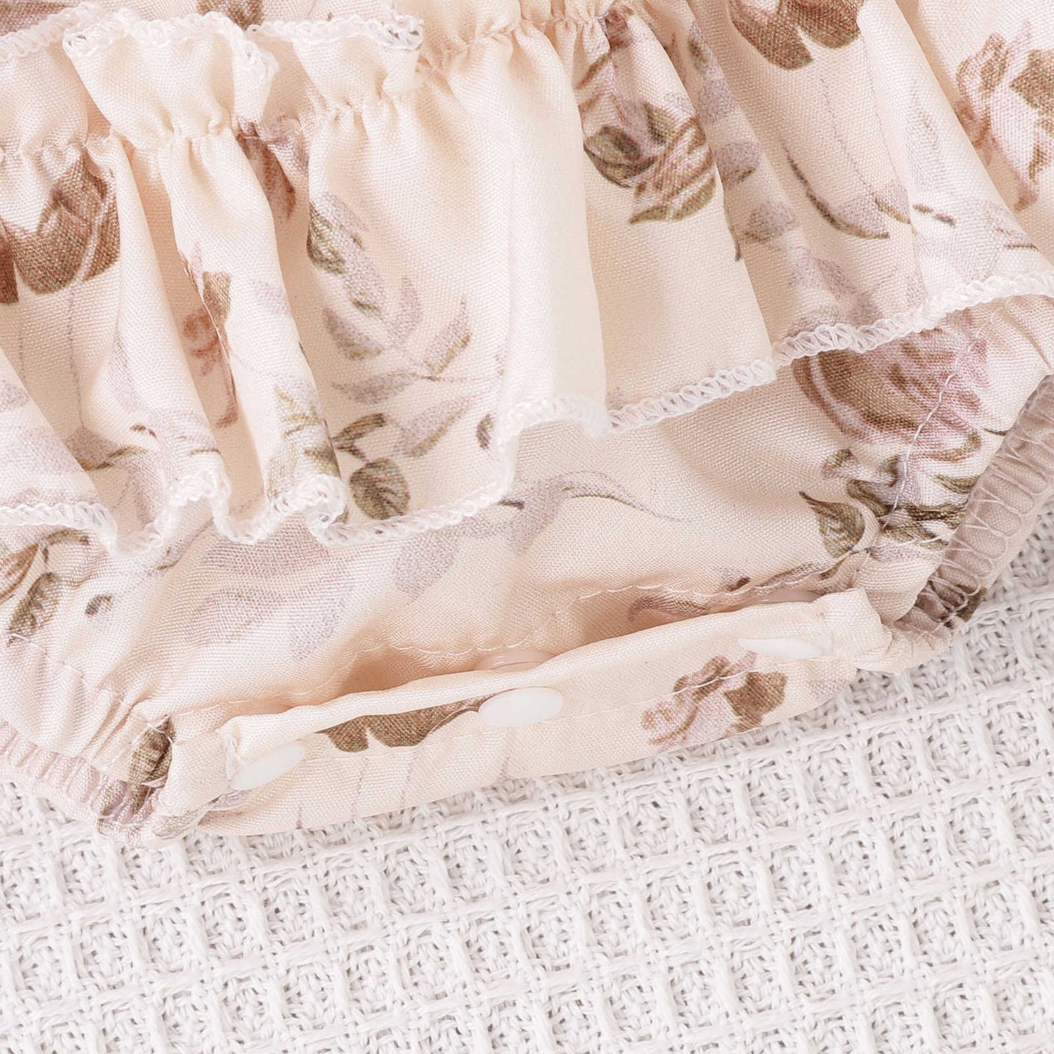 Floral Skirt-Hem Romper – Two-Color Cotton Baby & Toddler Jumpsuit    Mimou Babywear