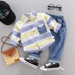 Striped Shirt & Jeans Set – 2-Piece Cotton Blend for Baby Boys | Mimou   yellow / 3T Mimou Babywear