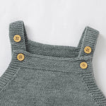 Handcrafted Sleeveless Knit Romper for Baby Girls with Floral Embroidery (0-18M)    Mimou Babywear