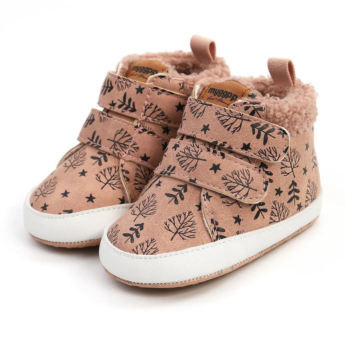 High-Top Warm Baby Shoes – Cotton Walking Shoes for Boys & Girls | Autumn & Winter   Pink / 13cm/70g Mimou Babywear