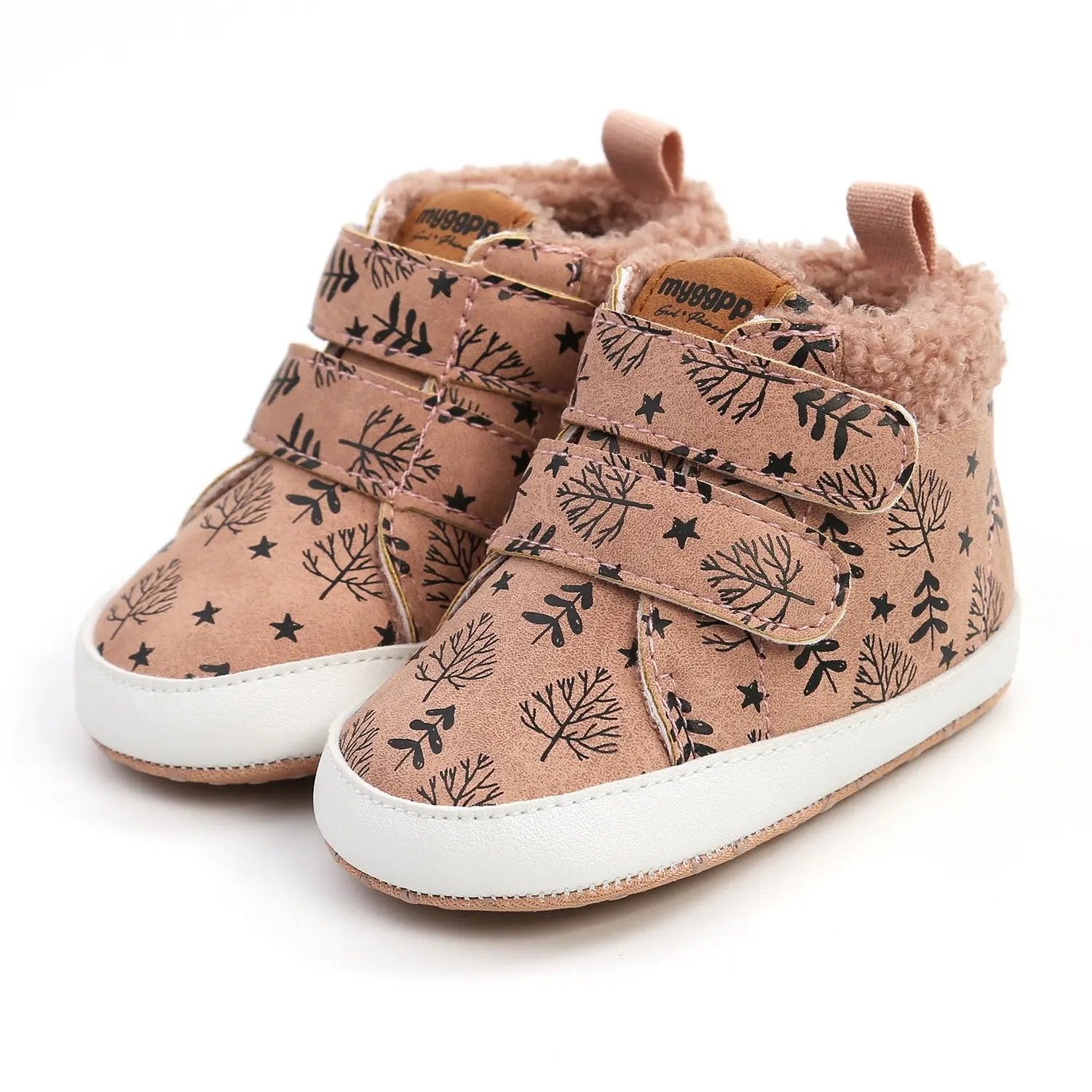 High-Top Warm Baby Shoes – Cotton Walking Shoes for Boys & Girls | Autumn & Winter   Pink / 13cm/70g Mimou Babywear