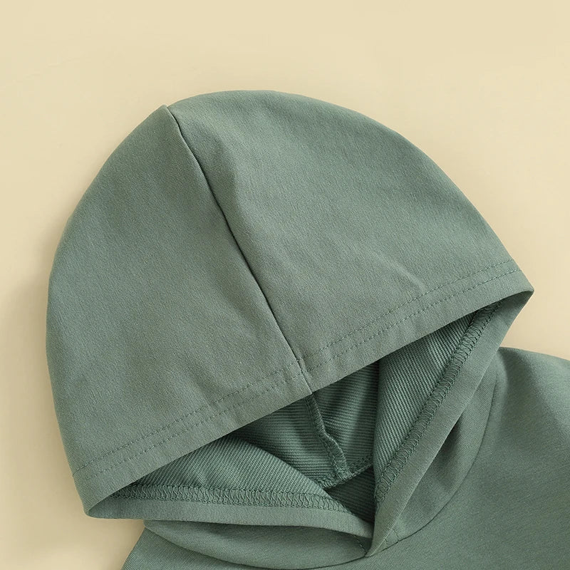 Hooded Baby Romper with Front Pocket – Long Sleeve One-Piece (0-24M)    Mimou Babywear