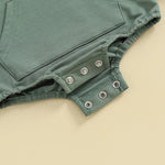 Hooded Baby Romper with Front Pocket – Long Sleeve One-Piece (0-24M)    Mimou Babywear