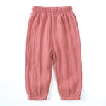 Kids Cotton Linen Bloomers Pants – Lightweight Spring Summer Trousers (12-36M)    Mimou Babywear