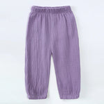 Kids Cotton Linen Bloomers Pants – Lightweight Spring Summer Trousers (12-36M)    Mimou Babywear
