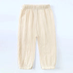 Kids Cotton Linen Bloomers Pants – Lightweight Spring Summer Trousers (12-36M)    Mimou Babywear