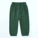Kids Cotton Linen Bloomers Pants – Lightweight Spring Summer Trousers (12-36M)    Mimou Babywear