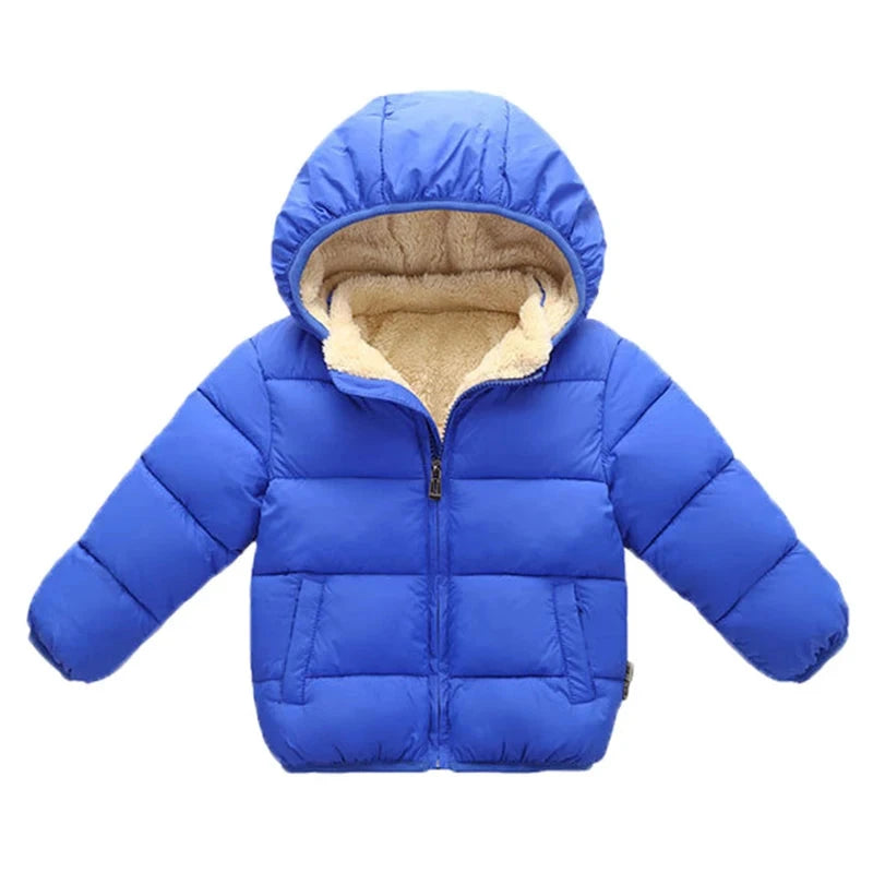 Kids Winter Puffer Jacket with Fur Hood – Warm Hooded Coat (12-36M)    Mimou Babywear
