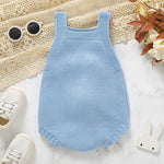 Knitted Baby Bunny Romper – Sleeveless Strap One-Piece (6-24M)    Mimou Babywear