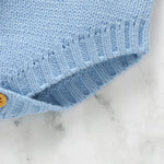 Knitted Baby Bunny Romper – Sleeveless Strap One-Piece (6-24M)    Mimou Babywear