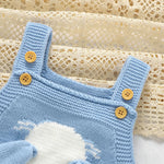 Knitted Baby Bunny Romper – Sleeveless Strap One-Piece (6-24M)    Mimou Babywear
