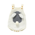 Knitted Baby Bunny Romper – Sleeveless Strap One-Piece (6-24M)    Mimou Babywear