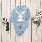 Knitted Baby Bunny Romper – Warm Long Sleeve Jumpsuit (3–24M)    Mimou Babywear
