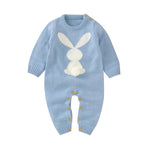Knitted Baby Bunny Romper – Warm Long Sleeve Jumpsuit (3–24M)    Mimou Babywear