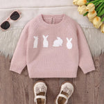 Knitted Baby Bunny Sweater – Warm Long Sleeve Pullover (6-36M)    Mimou Babywear