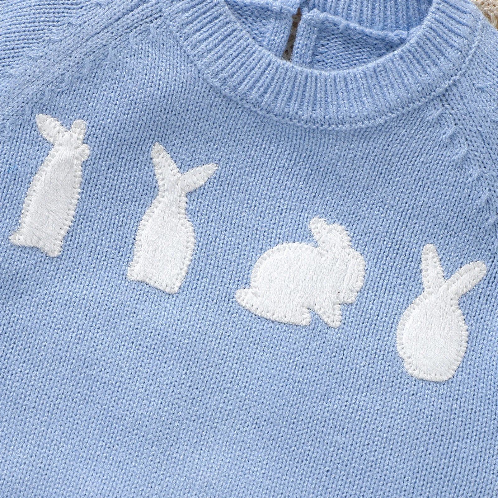 Knitted Baby Bunny Sweater – Warm Long Sleeve Pullover (6-36M)    Mimou Babywear