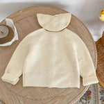 Knitted Baby Cardigan with Animal Embroidery – Cotton Button-Up (0-24M)    Mimou Babywear