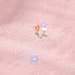 Knitted Baby Girl Romper – Floral Embroidery One-Piece (0–24M)    Mimou Babywear