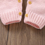 Knitted Baby Girl Romper – Floral Embroidery One-Piece (0–24M)    Mimou Babywear