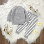 Knitted Baby Sweater & Pants Set with Sheep Design – Cozy 2-Piece Outfit (3-36M)    Mimou Babywear