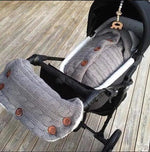 Knitted Button Twist Baby Sleeping Bag – Thickened Velvet-Lined Cocoon for Stroller & Naptime   Armrest Cover - Medium Grey / 70*40cm Mimou Babywear