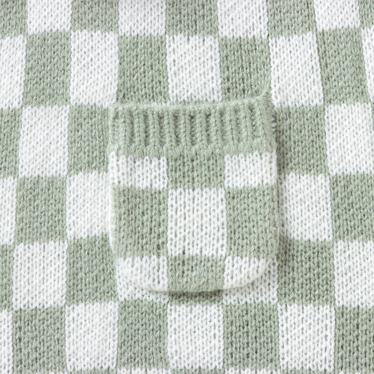 Knitted Gingham Baby Romper with Button Straps (0–24M)    Mimou Babywear