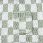 Knitted Gingham Baby Romper with Button Straps (0–24M)    Mimou Babywear