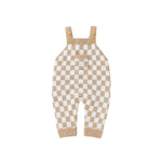 Knitted Gingham Baby Romper with Button Straps (0–24M)    Mimou Babywear