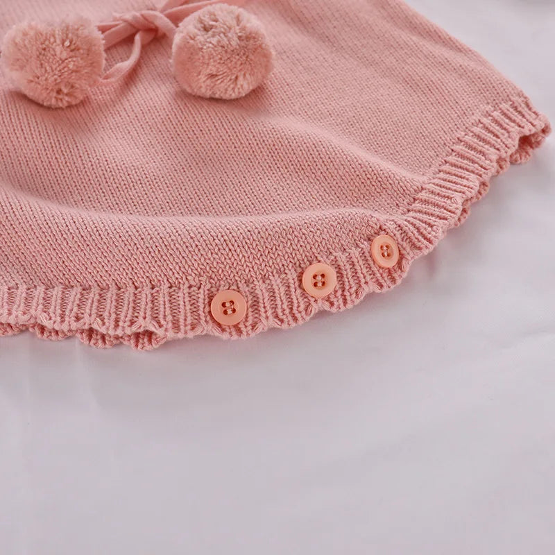 Knitted Princess Romper – Autumn Long-Sleeve Cotton Baby Girl Outfit    Mimou Babywear