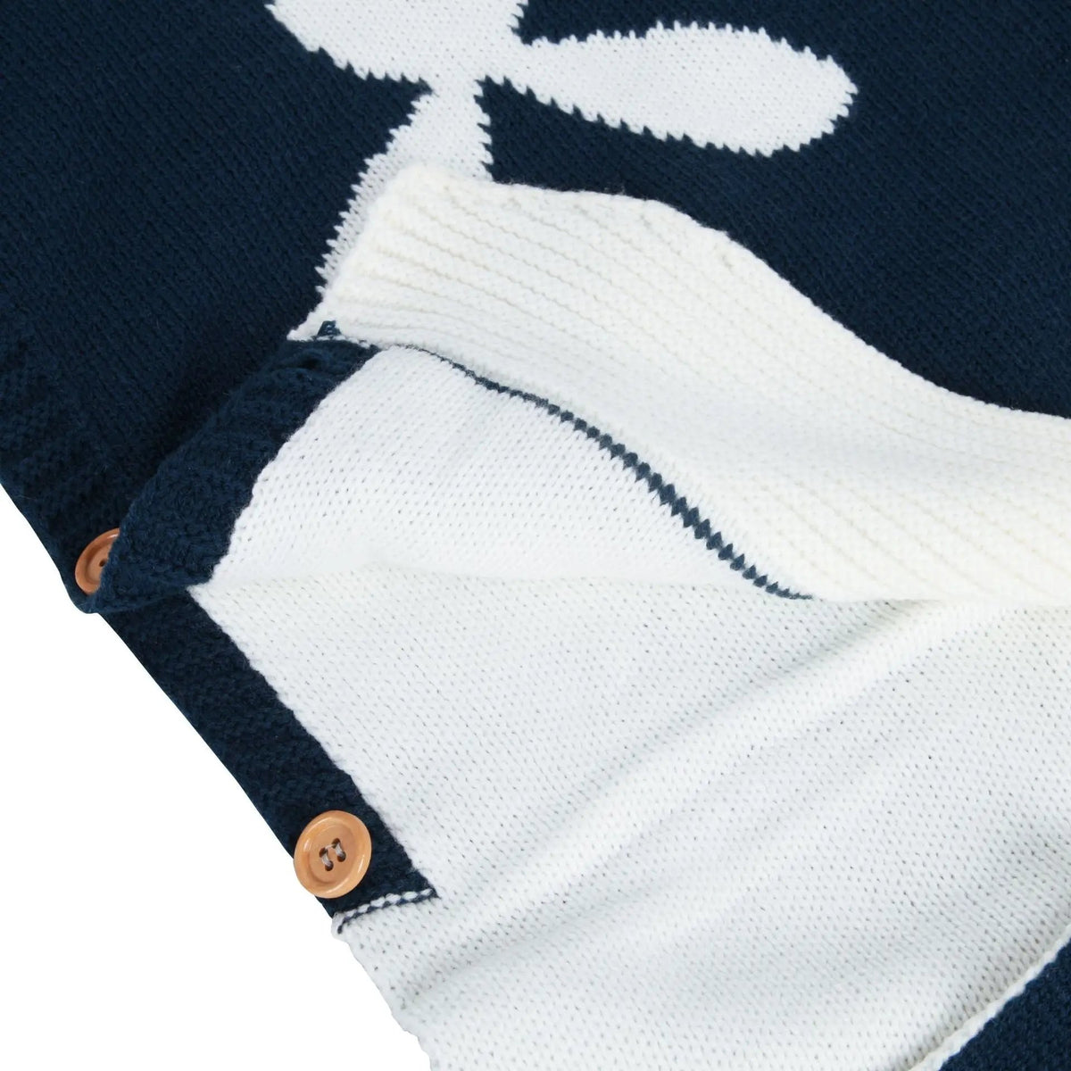 Knitted Rabbit Button Baby Sleeping Bag – Soft Wool Blend Cocoon for Stroller & Outdoor Use    Mimou Babywear