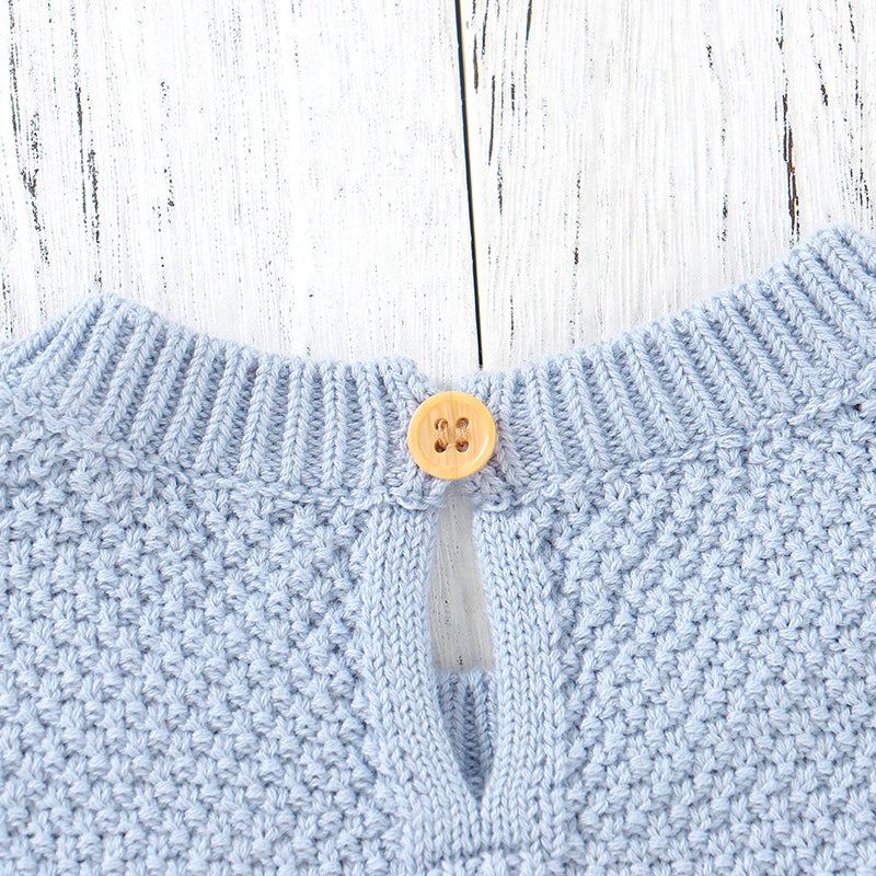 Knitted Sleeveless Baby Romper – Soft Cotton One-Piece (3-24M)    Mimou Babywear