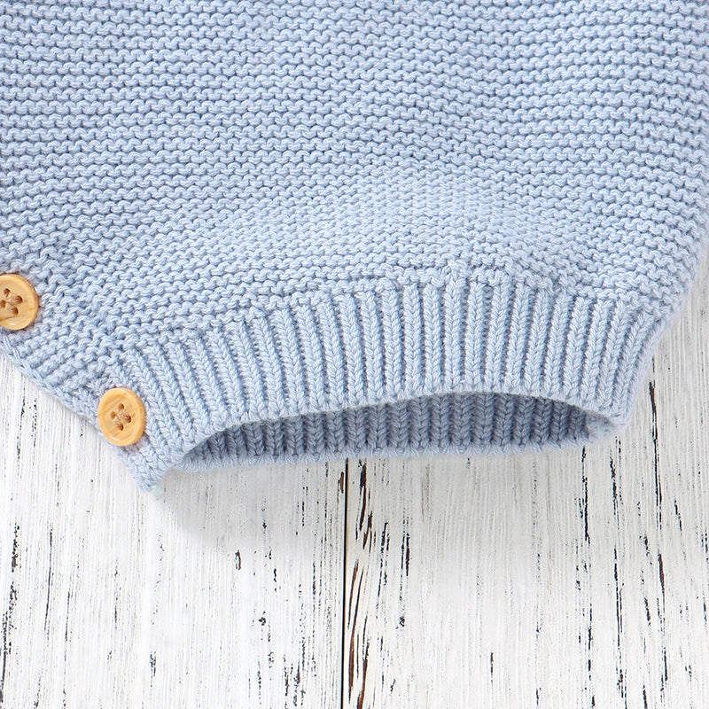 Knitted Sleeveless Baby Romper – Soft Cotton One-Piece (3-24M)    Mimou Babywear