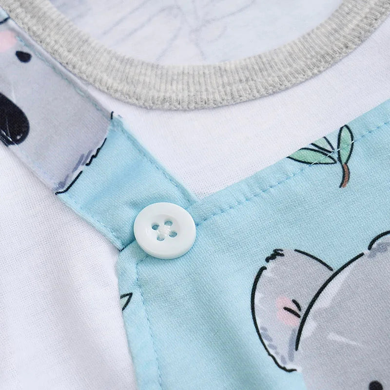 Koala Print Baby Short Sleeve Romper Outfit (0–18M)    Mimou Babywear