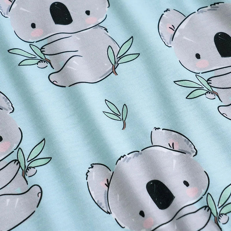Koala Print Baby Short Sleeve Romper Outfit (0–18M)    Mimou Babywear