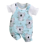 Koala Print Baby Short Sleeve Romper Outfit (0–18M)    Mimou Babywear