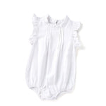 Linen Blend Sleeveless Romper (0-24M)   White / 18-24M Mimou Babywear