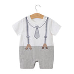 Little Gentleman Summer Bodysuit (0-24M)   3302 Grey Vertical Gentleman / 80cm Mimou Babywear