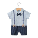 Little Gentleman Summer Bodysuit (0-24M)   LT221S023D Grey Blue Gentleman / 90cm Mimou Babywear